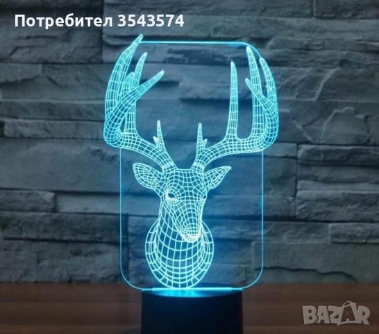 НОВИ Уникални 3D LED нощни лампи., снимка 6 - Настолни лампи - 39146760