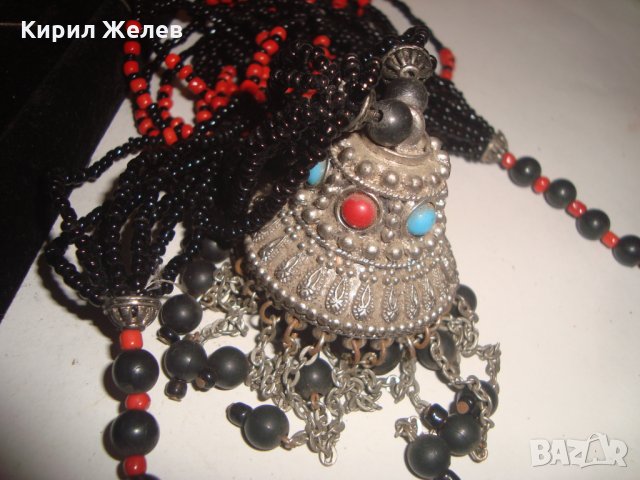 ТУАРЕГСКА ТЮРКОАЗЕНА САЧАНЕНА ОГЪРЛИЦА ТРАДИЦИОНЕН НАЦИОНАЛЕН НАКИТ с ХИЛЯДИ МЪНИСТА и КОРАЛ 15202, снимка 15 - Колиета, медальони, синджири - 30711707