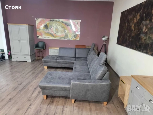 ПРОМОЦИЯ!!! П - образен ъглов диван от плат тъмно сив MM-ZE1037, снимка 3 - Дивани и мека мебел - 52826733