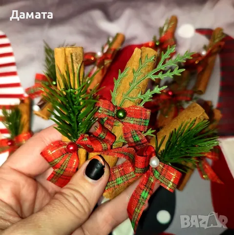 Коледни късмети/висулки за закачане/ магнитче/топки/торбички от зебло, снимка 2 - Коледни подаръци - 48274062