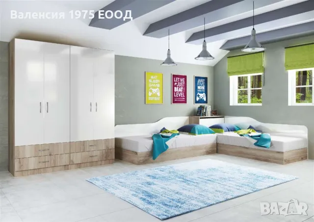 Юношеско обзавеждане Сити 7064 бяло/ арвен