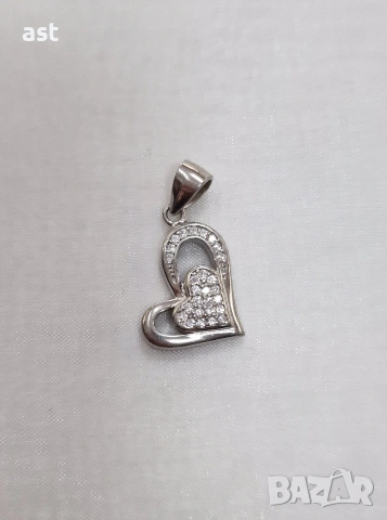 Сребърен медальон Сърце