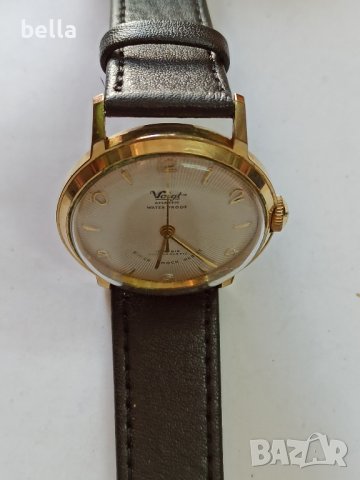 Рядък немски  позлатен мъжки часовник Voigt Atlantic  от 1950 г., снимка 8 - Други ценни предмети - 42535694