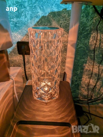 Кристална LED лампа Rose Diamond | Дистанционно и батерия, снимка 5 - Друга електроника - 53940450
