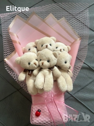 🎁 Премиум Плюшен Букет – Подаръци за рожден ден – Подарък за любима  , снимка 5 - Плюшени играчки - 53078895