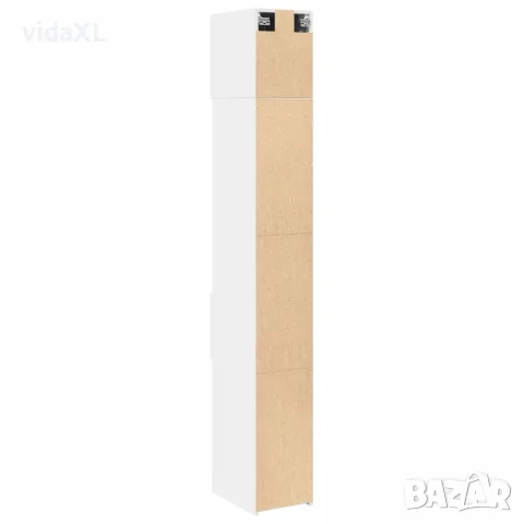 vidaXL Тънък шкаф за съхранение, бял, 30x42,5x225 см, инженерно дърво, снимка 8 - Бюфети - 56146901