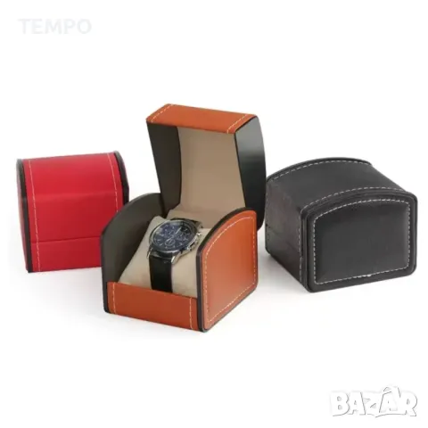 КОЖЕНА КУТИЯ за ЧАСОВНИК- КАФЯВА, снимка 4 - Други - 48200364