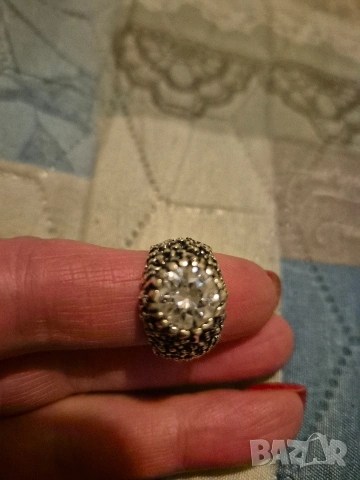 сребърен пръстен с голям циркон Tokash, снимка 5 - Пръстени - 53114683