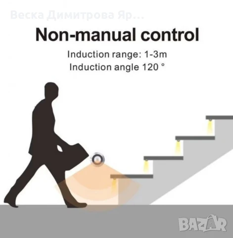 Интелигентен LED контролер със сензор за движение за стълби, 32 канала, 12/24V, снимка 4 - Лед осветление - 50676254
