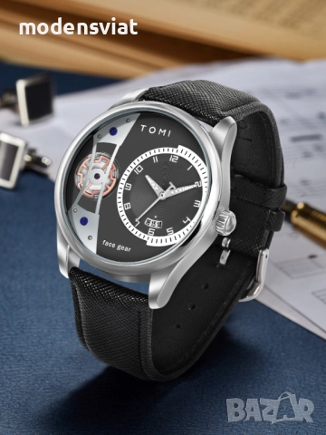 Мъжки луксозен часовник ТОМИ комплект с две каишки, снимка 2 - Мъжки - 51888641