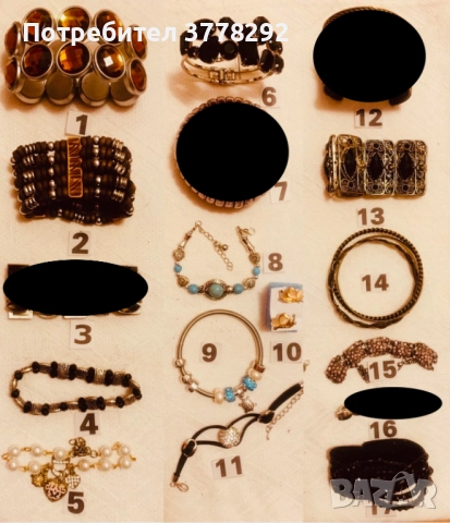 Гривни нови,12 броя,1 бр. обици.Всяка с посочена цена на сн.2,На сн.4-медни бижута-ръчна изработка, , снимка 2 - Гривни - 51998308