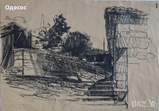 Петко Задгорски стара картина,туш на хартия 1902-1974, снимка 3 - Антикварни и старинни предмети - 48719433