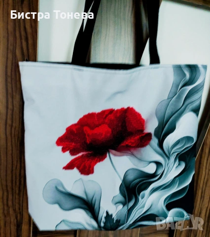 Дамска чанта, нашита с мъниста, снимка 2 - Чанти - 54031269