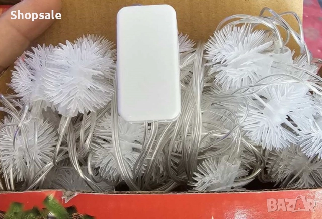 Многоцветни коледни LED лампички с топчета с щепсел- Многоцветни, дължина - 5м ,28 бр. лампички., снимка 8 - Декорация за дома - 52485661