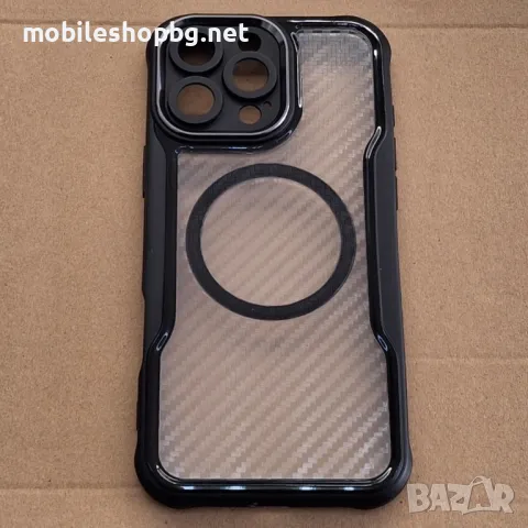 iPhone 16 Pro Max кейс MagSafe удароустойчив Carbon , снимка 2 - Калъфи, кейсове - 49902878
