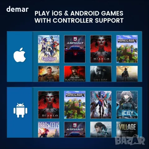 GameSir X2s Bluetooth мобилен контролер за игри за iOS, Android телефони и компютри, снимка 8 - Друга електроника - 47295460