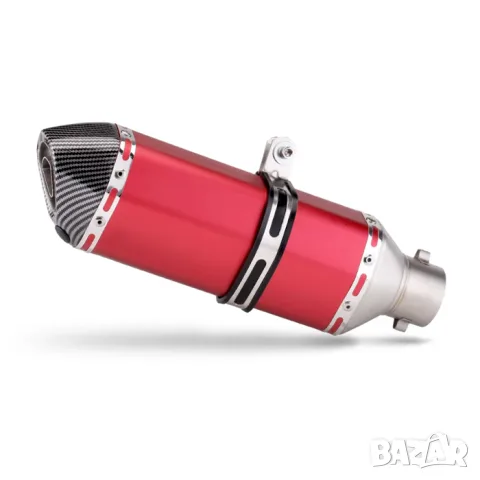 Червено-оранжево мото гърне 400 mm с карбонова визия, снимка 3 - Аксесоари и консумативи - 55866325