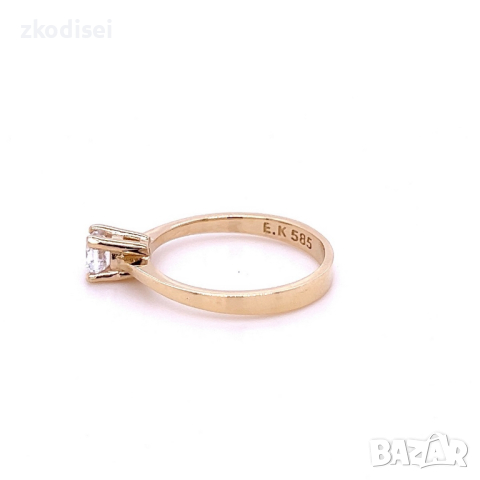 Златен дамски пръстен 2,15гр. размер:51 14кр. проба:585 модел:22420-1, снимка 3 - Пръстени - 44615939