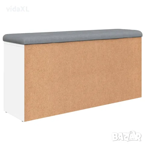 vidaXL Пейка за обувки, бяла, 102x32x50 см, инженерно дърво, снимка 7 - Маси - 56148127