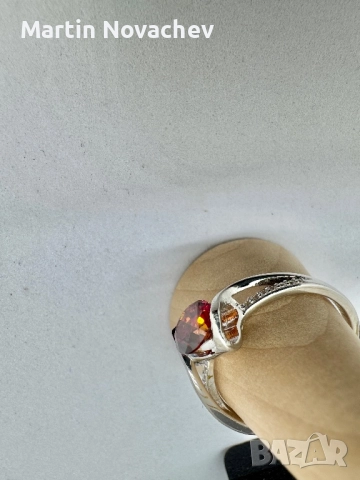 Сребърен пръстен с мойсанит (Диамант) 1 карат, снимка 5 - Пръстени - 52369754