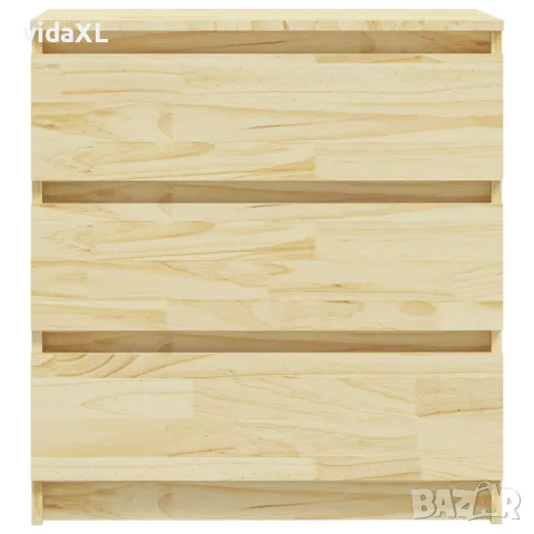 vidaXL Нощно шкафче, 60x36x64 см, бор масив, снимка 4 - Шкафове - 56147775