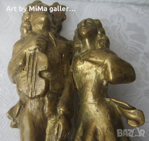 Антична статуетка, месинг, подпис Fiko, снимка 6 - Статуетки - 32025003