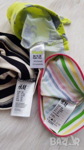 Бебешки памучни шапки H&M 3-6 месеца, снимка 2 - Други - 40073338