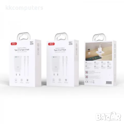 Зарядно/Адаптер 220V / XO-CE30 30W / PD, USB QC 3.0 / + Type-C - Lightning Кабел / Бял / Баркод : 45, снимка 3 - Оригинални зарядни - 48488258