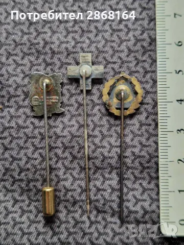 Три стари сребърни значки, снимка 2 - Антикварни и старинни предмети - 48737239