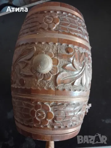 буре дървено декоративно 27 см, снимка 3 - Сувенири от дърво - 47801065