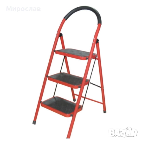 Лека сгъваема стълба – 3 Стъпала, до 150 кг, супер компактно прибиране