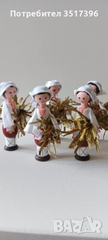 Кукли сувенири - Ръчно изработени дървени кукли с национални носии - Жътвари, снимка 3 - Декорация за дома - 50823487