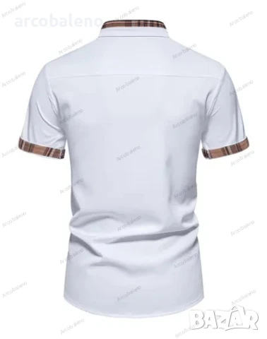 Елегантна мъжка риза с къс ръкав, 2цвята , снимка 9 - Ризи - 46231357