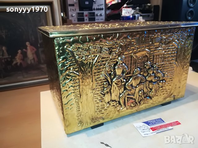 GOLD-ЗЛАТНА КУТИЯ 43СМ ВНОС ENGLAND 1802231724L, снимка 7 - Антикварни и старинни предмети - 39719657