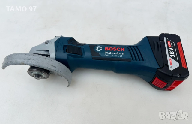 BOSCH GWS 18V-125 V-Li - Акумулаторен ъглошлайф 2x18V 5.0Ah, снимка 3 - Ъглошлайфи - 52914928