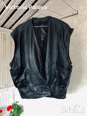 Много хубав кожен елек тип байкърски унисекс, снимка 13 - Елеци - 31486402