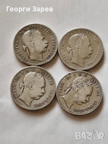 Австрийска империя, император Франц Йозеф,1 Флорин, Сребро , снимка 2 - Нумизматика и бонистика - 52424146