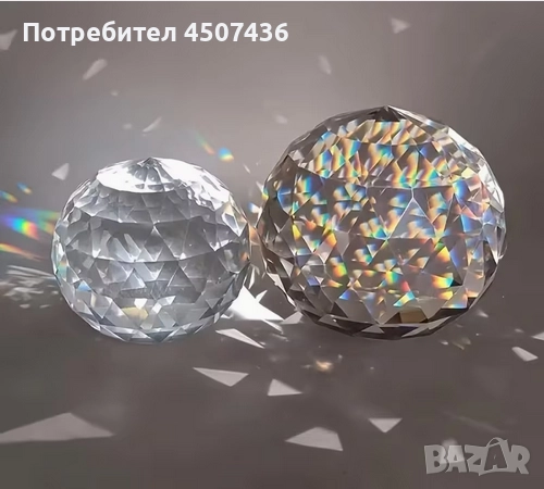 OwnMy 80 мм прозрачна кристална топка с фасетирана Дъга Призма,ловец на слънце, снимка 10 - Декорация за дома - 52858568