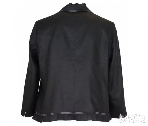 XXL Черно ленено сако с къдрички Garry Weber, снимка 3 - Сака - 31977510