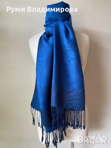 Шал в цвят кайсия от 100 % лен Soya concept, снимка 5 - Шалове - 53994447