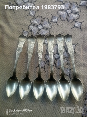Комплект 6 бр.сребърни лъжици 19 век османска империя.