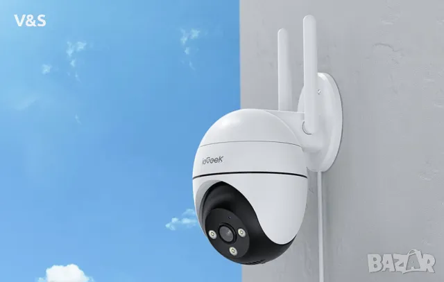 Външна камера ieGeek ZS-GQ2, WiFi, 3MP, бяла,2 бр комплект, снимка 13 - Камери - 48906225