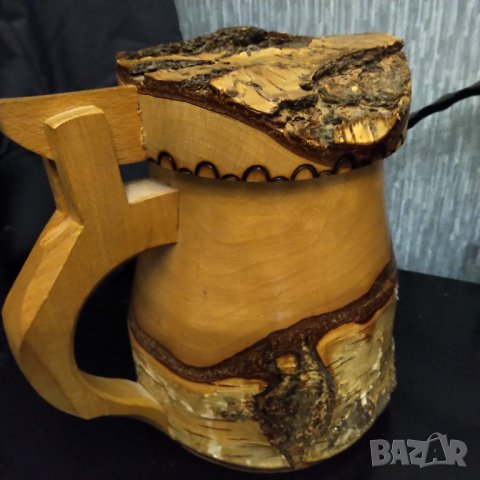 Дървена кана  ( халба ) за бира от бреза  разпродажба , снимка 3 - Антикварни и старинни предмети - 37953474