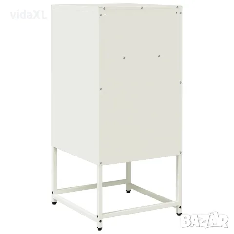 vidaXL Нощно шкафче бяло 36x39x78 cm Студено валцувана стомана, снимка 8 - Бюфети - 56148271
