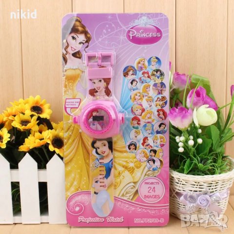 3D детски часовник прожектор Принцеси с 24 картинки