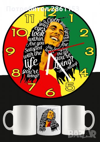 Стенен часовник+чаша-перфектният подарък-серия музика 2, снимка 4 - Стенни часовници - 31267429