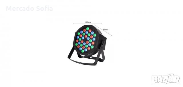 ЛАЗЕР ЗА УКРАСА LED MINI FLAT PAR LIGHT OEM, 4 РЕЖИМА, 36 LED , снимка 3 - Лед осветление - 30764033