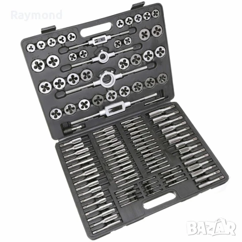 Комплект 110 части за резба KraftWorld | Метчици и плашки в куфар, снимка 4 - Други инструменти - 51072004