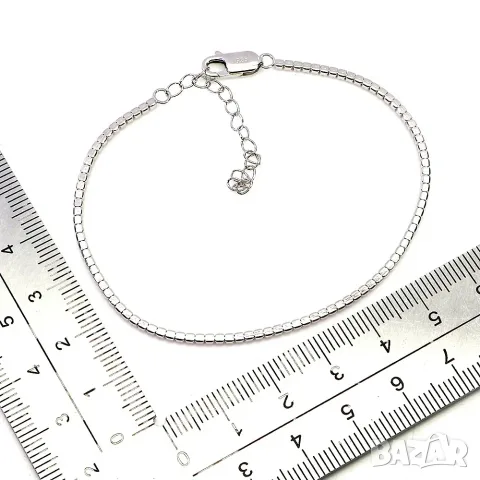 925 Сребърна гривна с натурален розов сапфир, снимка 3 - Гривни - 56138020