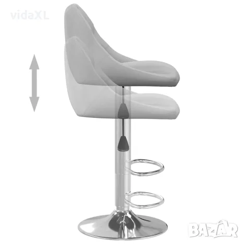 vidaXL Бар табуретки, 2 бр, светлосиви, кадифе, снимка 7 - Столове - 56147136